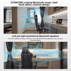 Sedia da gaming GTRACING con altoparlanti Bluetooth, schienale alto, sedia da ufficio in PU, nera