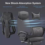GTRACING Sedia Gaming Sedia da Ufficio in Rete Ergonomica Reclinabile con Poggiapiedi Nera