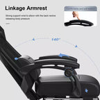 GTRACING Sedia Gaming Sedia da Ufficio in Rete Ergonomica Reclinabile con Poggiapiedi Nera