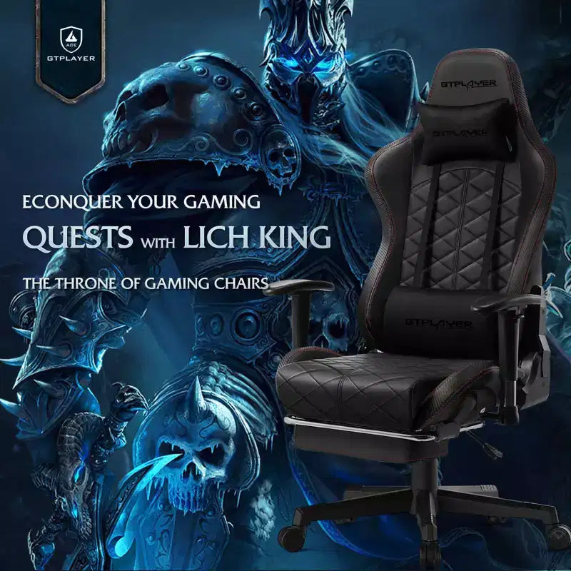 Sedia da gaming GTPLAYER con altoparlanti Bluetooth e poggiapiedi, sedia da ufficio con schienale alto, rossa