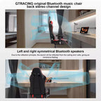 Sedia da gaming GTRACING con altoparlanti Bluetooth, sedia da ufficio con schienale alto in PU, rossa
