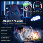 Sedia da gaming GTRACING con altoparlanti Bluetooth, sedia da ufficio con schienale alto in PU, rossa