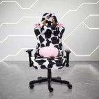 Ts85 Sedia Gaming Serie Lusso Stampa Mucca - Techni Sport: Rivestimento in Velluto, Memory Foam, Regolabile