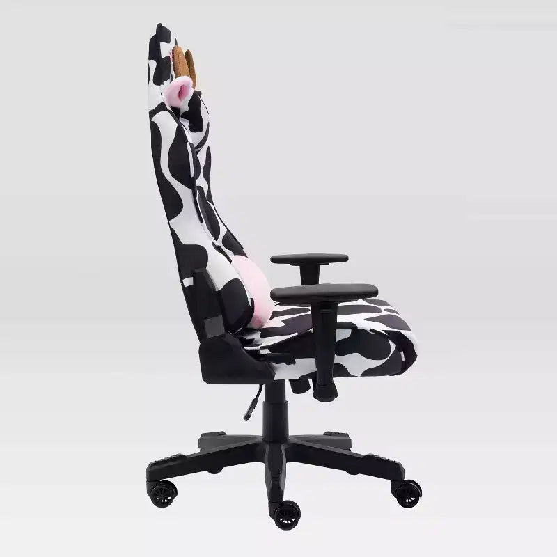 Ts85 Sedia Gaming Serie Lusso Stampa Mucca - Techni Sport: Rivestimento in Velluto, Memory Foam, Regolabile