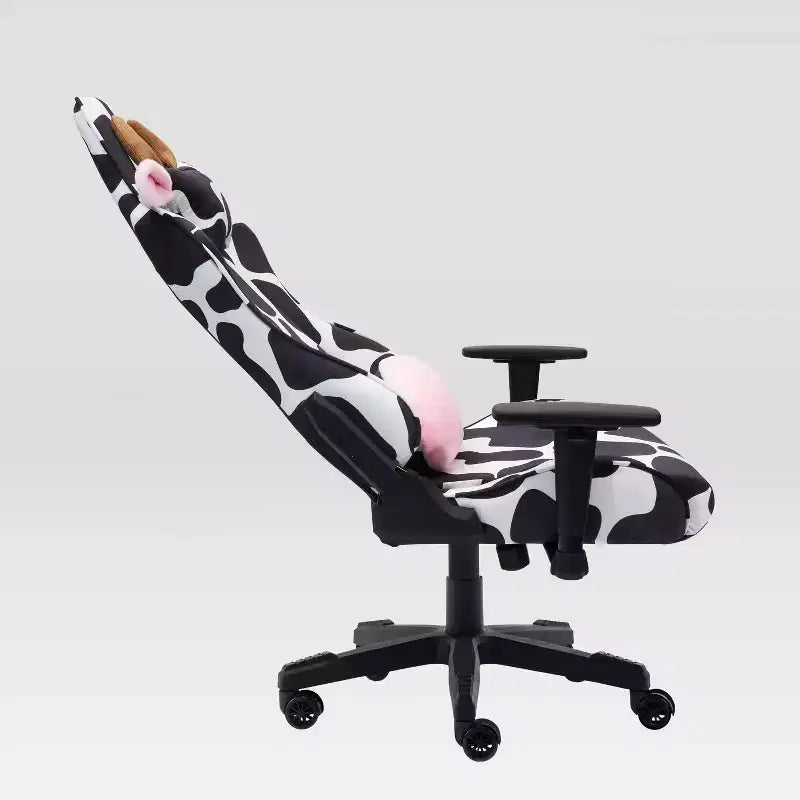 Ts85 Sedia Gaming Serie Lusso Stampa Mucca - Techni Sport: Rivestimento in Velluto, Memory Foam, Regolabile
