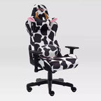 Ts85 Sedia Gaming Serie Lusso Stampa Mucca - Techni Sport: Rivestimento in Velluto, Memory Foam, Regolabile