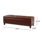 Gavin Pouf Contenitore in Similpelle Marrone - Christopher Knight Home