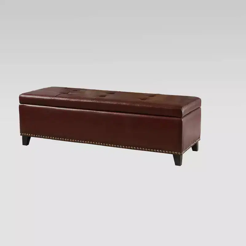 Gavin Pouf Contenitore in Similpelle Marrone - Christopher Knight Home