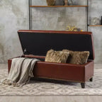 Gavin Pouf Contenitore in Similpelle Marrone - Christopher Knight Home