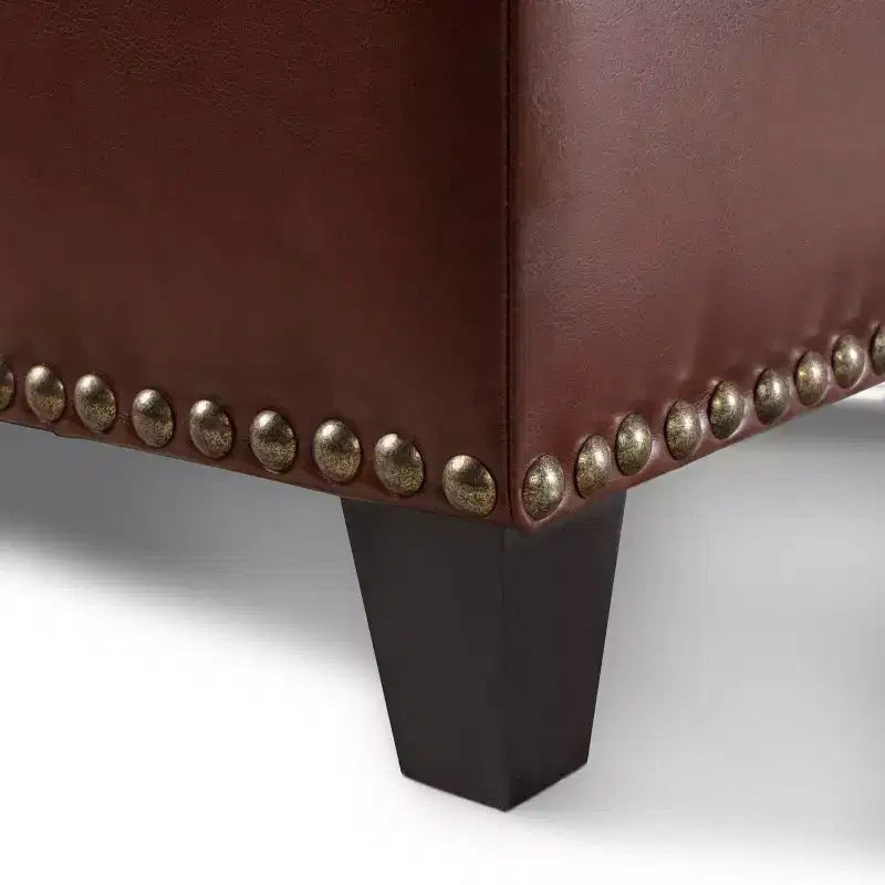 Gavin Pouf Contenitore in Similpelle Marrone - Christopher Knight Home