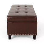 Gavin Pouf Contenitore in Similpelle Marrone - Christopher Knight Home