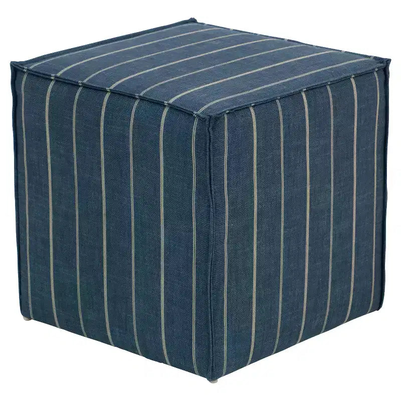 Skyline Furniture Miles French Seam Cocktail Ottoman - Fritz Indigo: Panca Imbottita, Struttura in Legno, Seduta Imbottita