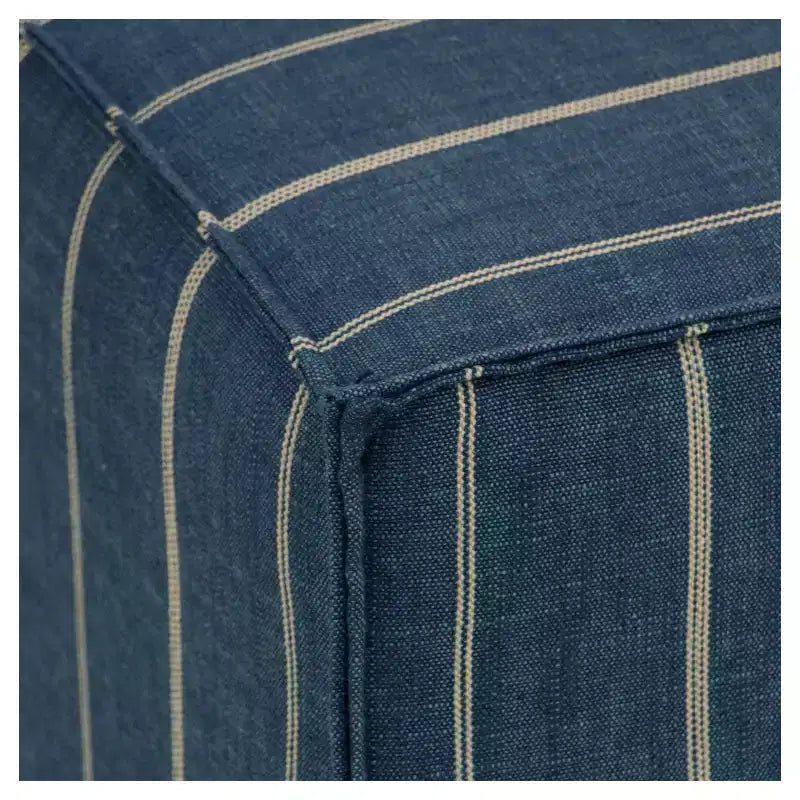 Skyline Furniture Miles French Seam Cocktail Ottoman - Fritz Indigo: Panca Imbottita, Struttura in Legno, Seduta Imbottita