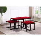 Tufted Metal Bench with 2 Seating Red - Ore International