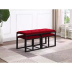 Tufted Metal Bench with 2 Seating Red - Ore International