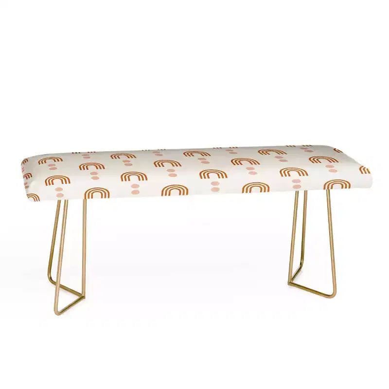 Little Arrow Design Co Aria Panca Geometrica Arcobaleno Arancione Oro - Deny Designs