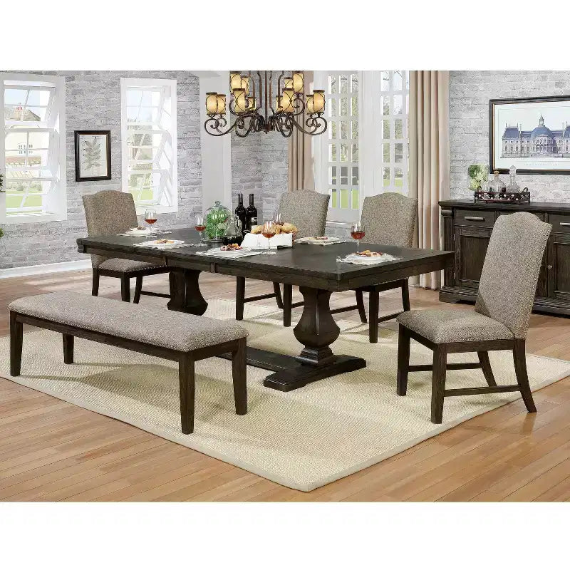 HOMES: Interni ed Esterni Panchina da Pranzo Imbottita Lemieux da 63" Marrone