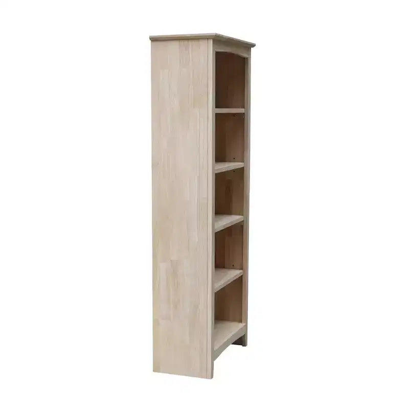 Libreria Shaker non finita 60"x24" - International Concepts: 5 ripiani, legno di gomma, schienale chiuso, ripiani regolabili