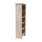 Libreria Shaker non finita 60"x24" - International Concepts: 5 ripiani, legno di gomma, schienale chiuso, ripiani regolabili