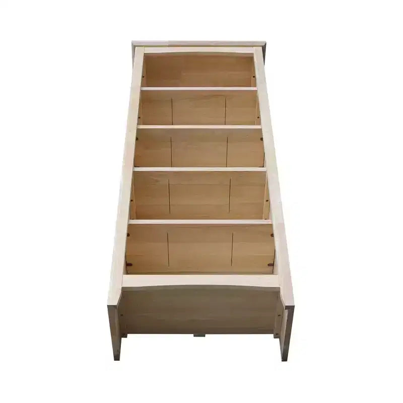 Libreria Shaker non finita 60"x24" - International Concepts: 5 ripiani, legno di gomma, schienale chiuso, ripiani regolabili