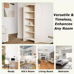 Libreria Shaker non finita 60"x24" - International Concepts: 5 ripiani, legno di gomma, schienale chiuso, ripiani regolabili