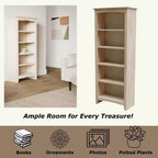 Libreria Shaker non finita 60"x24" - International Concepts: 5 ripiani, legno di gomma, schienale chiuso, ripiani regolabili