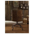 Acme Furniture Hedia Task and Office Chairs Ash Brown: Upholstered, Metal Frame, Fixed Arms, 220lb Capacity