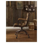 Acme Furniture Hedia Task and Office Chairs Ash Brown: Upholstered, Metal Frame, Fixed Arms, 220lb Capacity