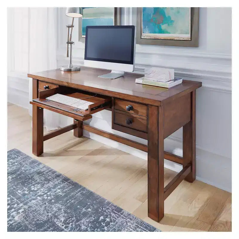 Tahoe Executive Writing Desk - Aged Maple - Home Styles: Mid-Century Modern, Hardwood Frame, Drawer Storage