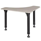 28" Boomerang Height Adjustable Activity School Desk Maple - Regency: Chrome Post Legs, Round Corner