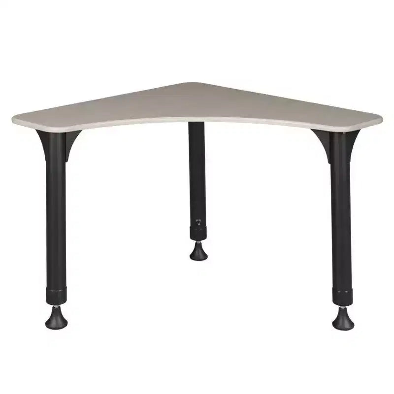28" Boomerang Height Adjustable Activity School Desk Maple - Regency: Chrome Post Legs, Round Corner