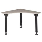 28" Boomerang Height Adjustable Activity School Desk Maple - Regency: Chrome Post Legs, Round Corner