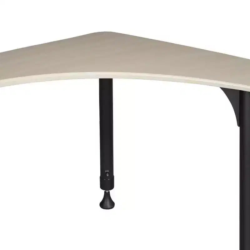 28" Boomerang Height Adjustable Activity School Desk Maple - Regency: Chrome Post Legs, Round Corner