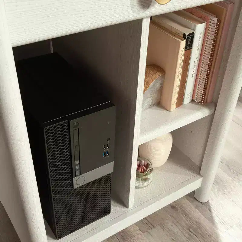 Sauder Dover Edge Computer Desk: Home Office Workstation with CPU Compartment & Metal Hardware
