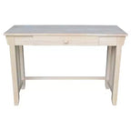 International Concepts Mission Desk with Drawer Unfinished: Mid-Century Modern Hardwood Office Workstation