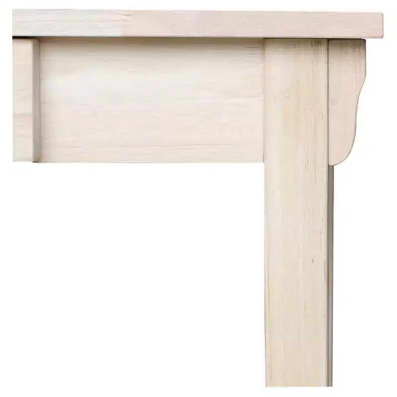 International Concepts Mission Desk with Drawer Unfinished: Mid-Century Modern Hardwood Office Workstation