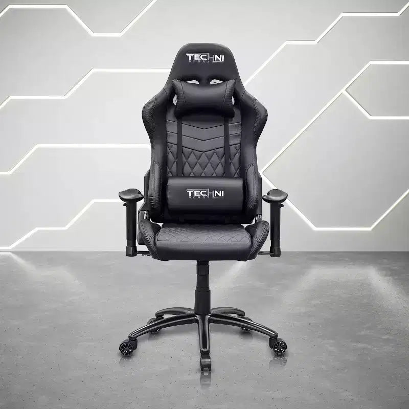 Ts-5100 Sedia da gioco ergonomica stile racer con schienale alto - Techni Sport: Girevole, regolabile