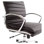 Sedia da ufficio manageriale a schienale medio in similpelle con blocco dell'inclinazione, supporto lombare - OSP Home Furnishings