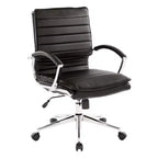 Sedia da ufficio manageriale a schienale medio in similpelle con blocco dell'inclinazione, supporto lombare - OSP Home Furnishings