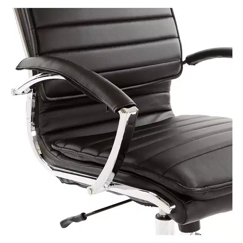 Sedia da ufficio manageriale a schienale medio in similpelle con blocco dell'inclinazione, supporto lombare - OSP Home Furnishings