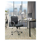 Sedia da ufficio manageriale a schienale medio in similpelle con blocco dell'inclinazione, supporto lombare - OSP Home Furnishings