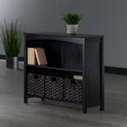 30" 4pc Terrace Storage Shelf with 3 Small Baskets Espresso/Chocolate - Winsome: Home Office Display