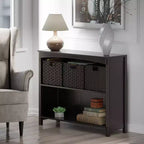 30" 4pc Terrace Storage Shelf with 3 Small Baskets Espresso/Chocolate - Winsome: Home Office Display
