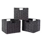 30" 4pc Terrace Storage Shelf with 3 Small Baskets Espresso/Chocolate - Winsome: Home Office Display