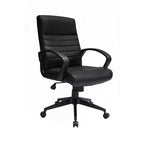 Boss Office Products Ribbed Back Task Chair Black : Ergonomic with Lumbar Support, Adjustable Height & Fixed Arms