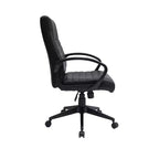 Sedia da ufficio Boss Office Products con schienale a coste, nera: ergonomica con supporto lombare, altezza regolabile e braccioli fissi