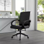 Sedia da ufficio Boss Office Products con schienale a coste, nera: ergonomica con supporto lombare, altezza regolabile e braccioli fissi