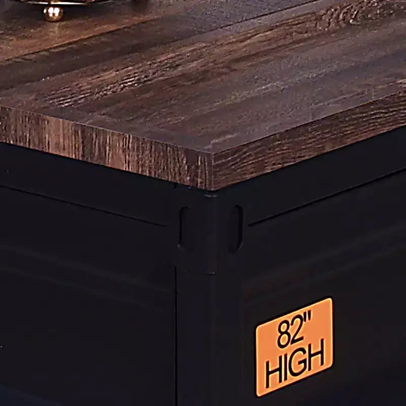 Tavolino da caffè Stradone con piano sollevabile Nero/Noce - HOMES: Inside + Out: Stile industriale, Forma rettangolare, Base in metallo
