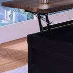 Tavolino da caffè Stradone con piano sollevabile Nero/Noce - HOMES: Inside + Out: Stile industriale, Forma rettangolare, Base in metallo