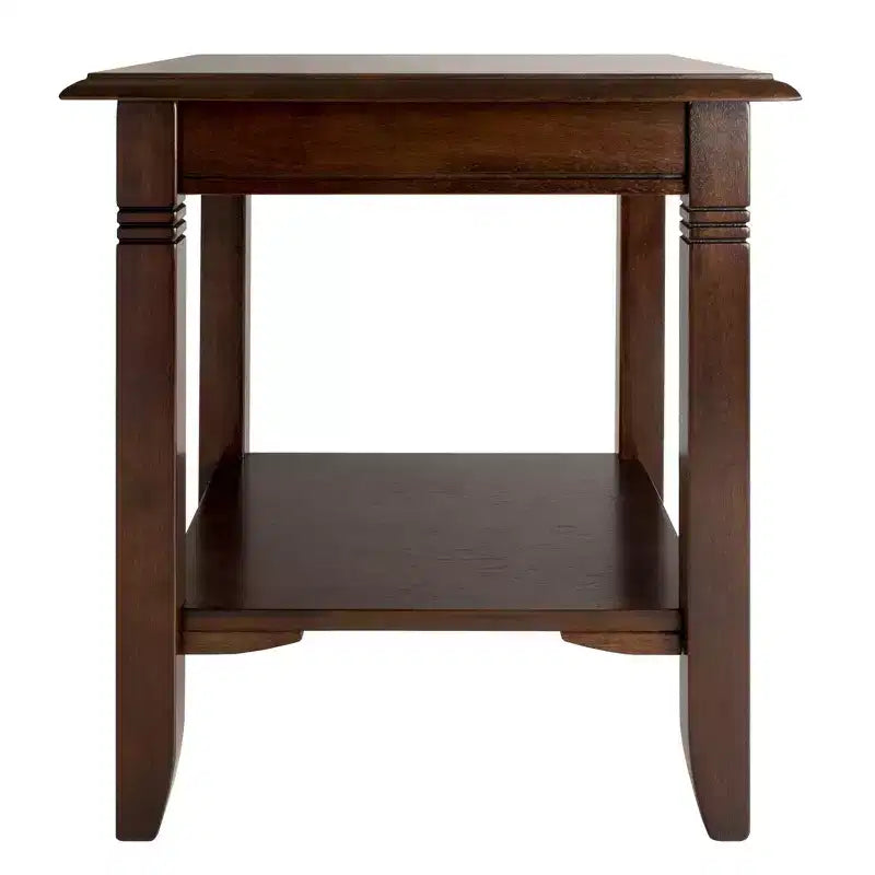 Tavolino Nolan Cappuccino - Winsome: Legno massello, Composito, Gamba a coste, Ripiano fisso